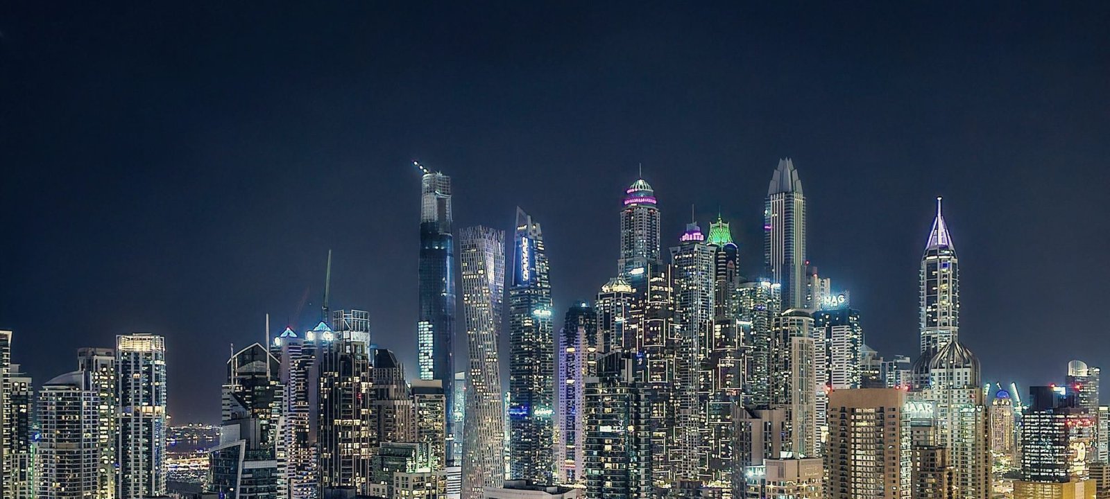 Dubai skyline at night